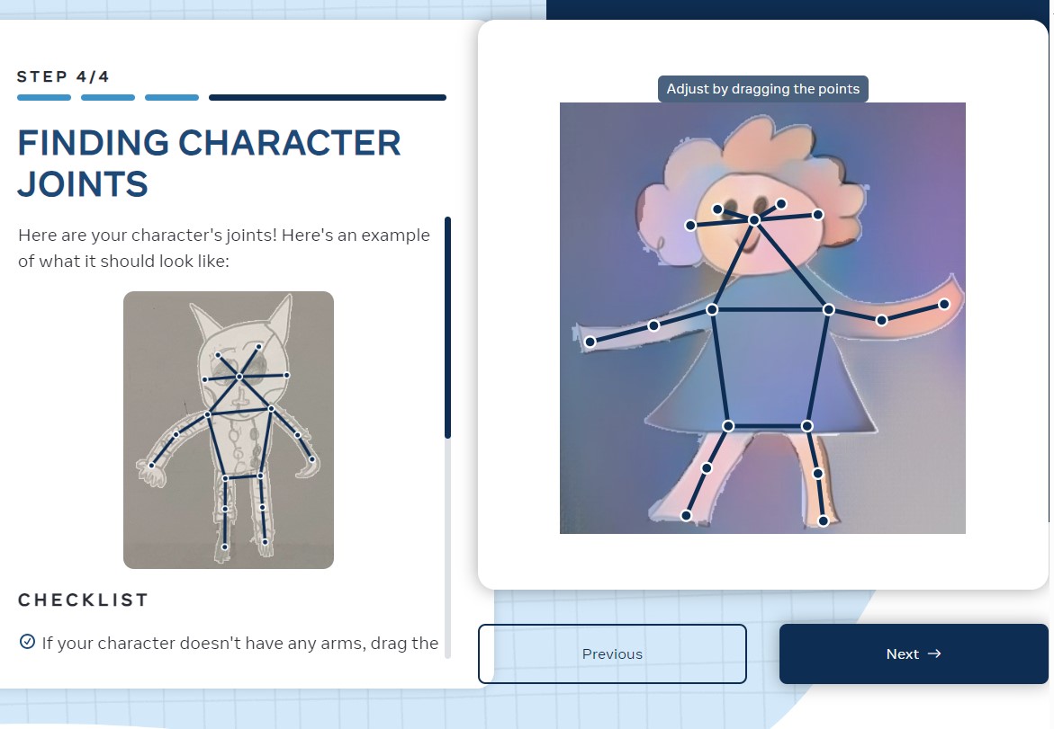 Ilustración 6. Animated Drawings. Ajustar el esquema corporal Ilustración 6. Animated Drawings. Ajustar el esquema corporal