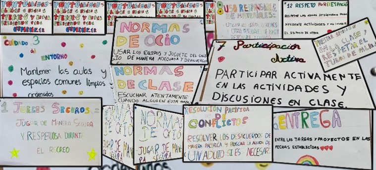 Figura 16.Normas como fondo de escritorio de ordenador de clase (virtual).