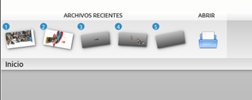 Figura 2. Encuentra los archivos recientes