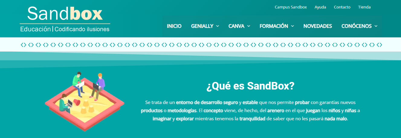 Figura 2. Cabecera de la web Sandbox Educación Figura 2. Cabecera de la web Sandbox Educación