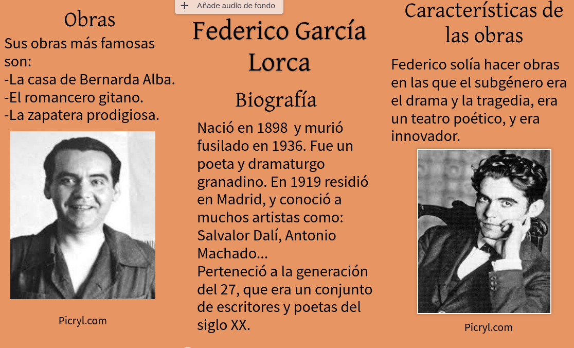 Infografía sobre la figura de García Lorca 