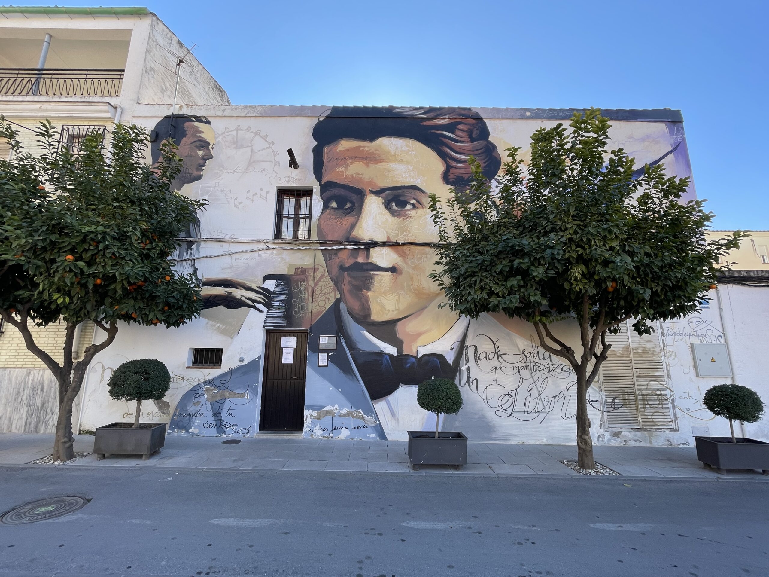 Mural en la casa-museo de Federico García Lorca de Fuentevaqueros realizado por el Niño de las Pinturas.