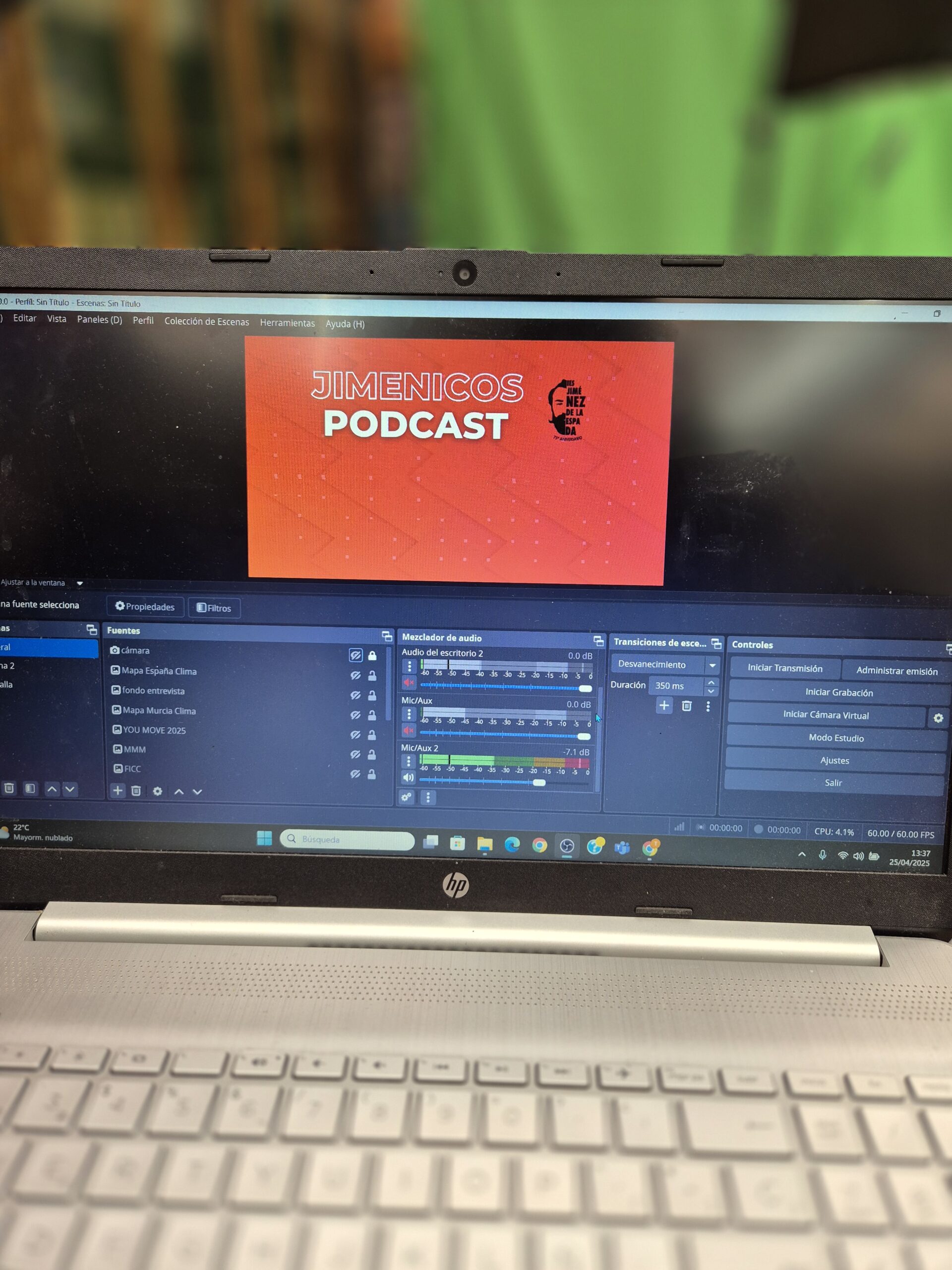 Detalle de la grabación de pódcast Detalle de la grabación de pódcast