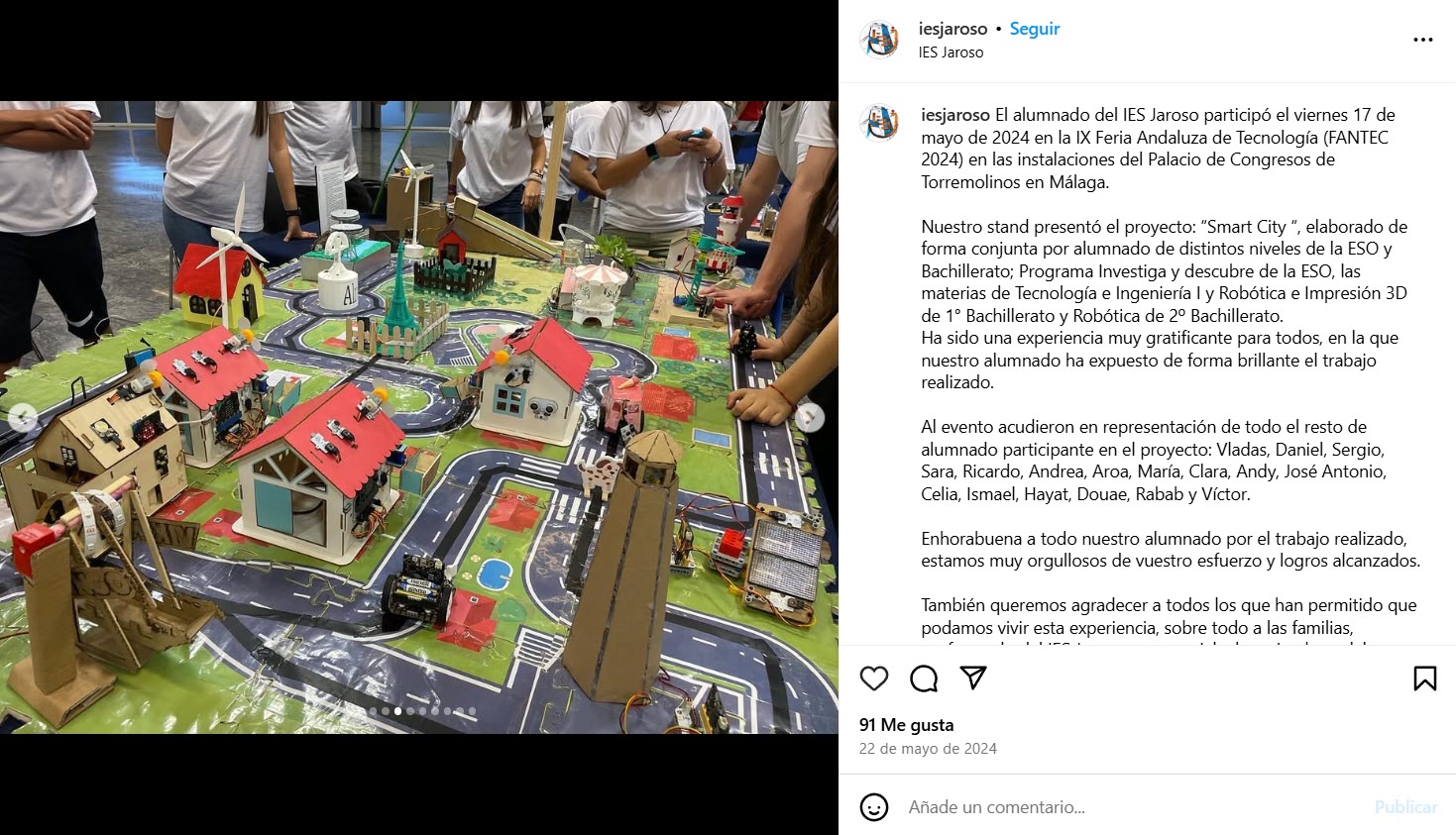 Al recibir feedback de primera mano sobre su proyecto nuestros estudiantes han adquirido habilidades de comunicación y aumentado la confianza en su potencial como transformadores del mañana.