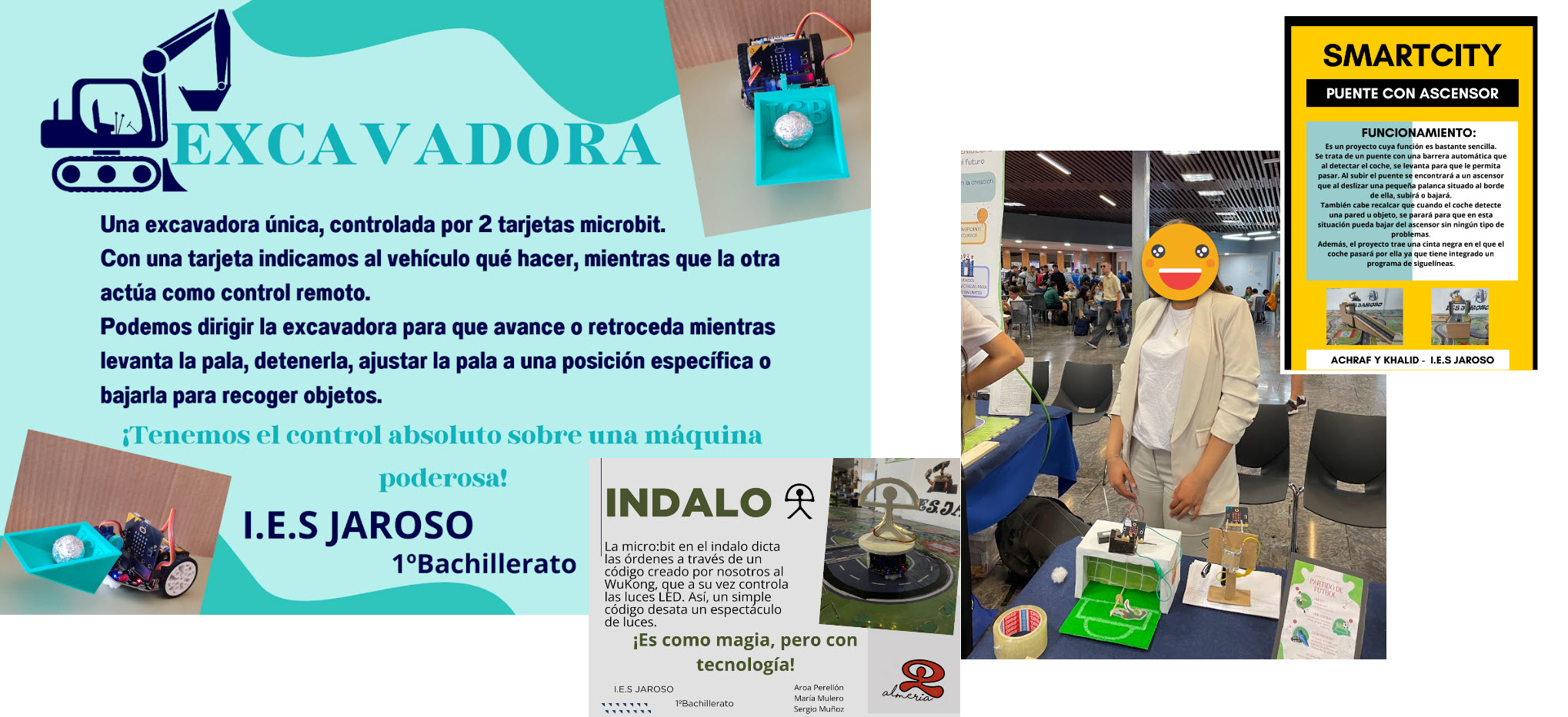 Como evidencia y para evaluar el aprendizaje del alumnado les pedimos que diseñaran la cartelería y la puesta en escena a la hora de presentar sus retos en las ferias científicas a las que asistieron.