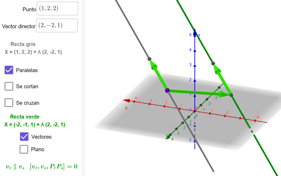 Imagen de Posiciones relativas de dos rectas 3D