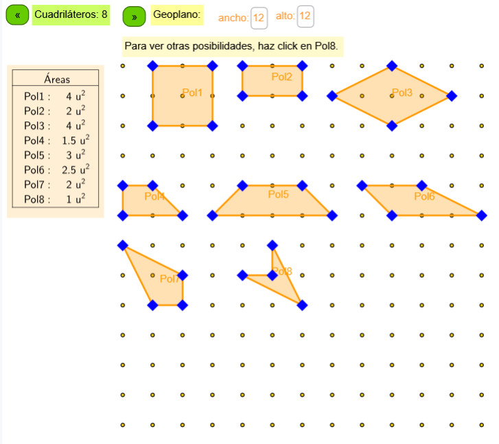 Imagen de Cuadriláteros en un Geoplano