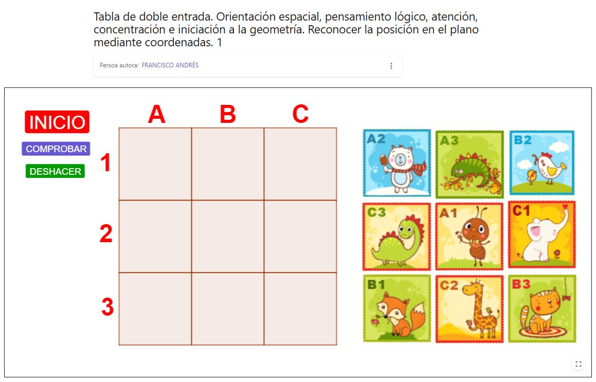 Imagen de Tabla de doble entrada. Coordenadas 1