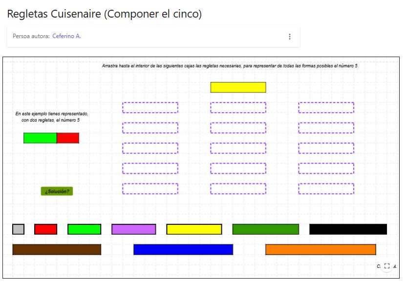 Imagen de Regletas Cuisenaire (Componer el cinco)