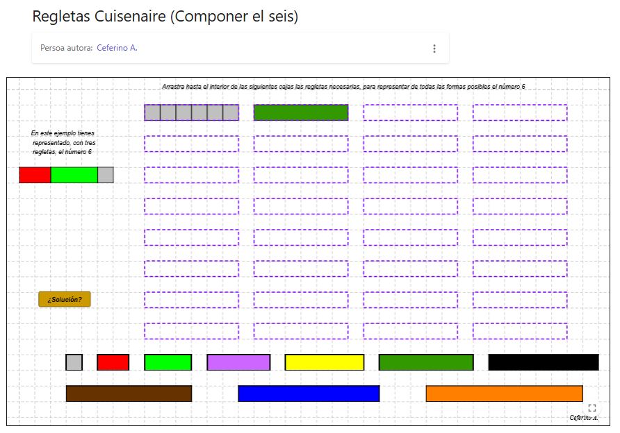 Imagen de Regletas Cuisenaire (Componer el seis)