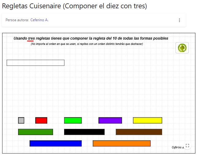 Imagen de Regletas Cuisenaire (Componer el diez con tres)