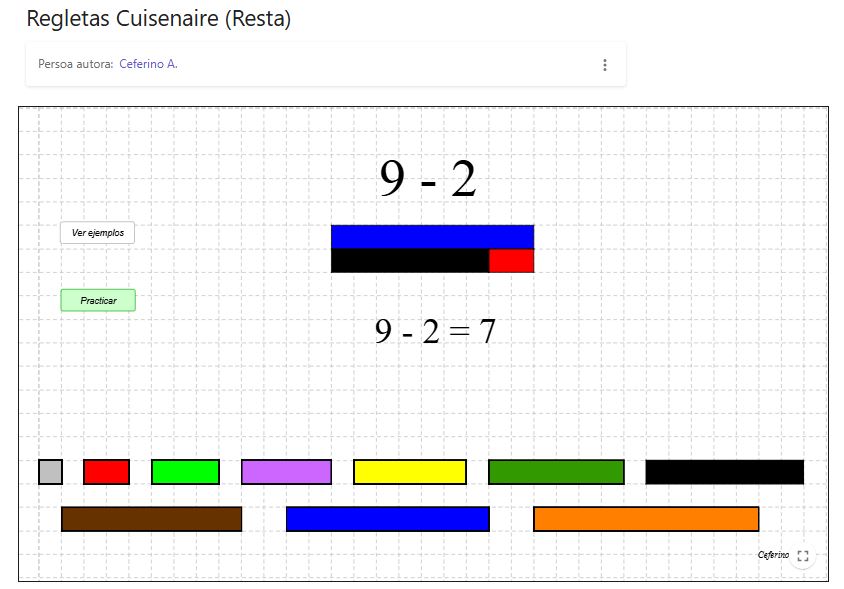 Imagen de Regletas Cuisenaire (Resta)