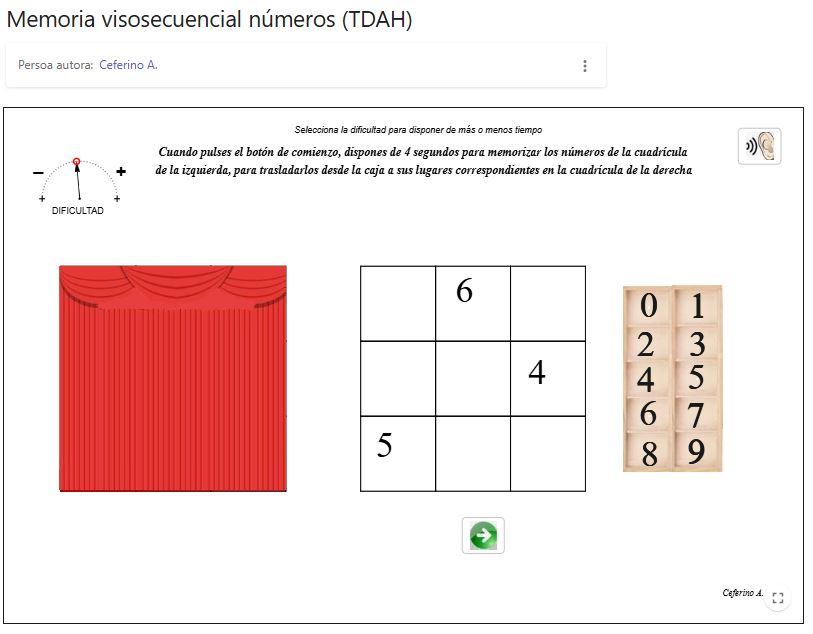 Imagen de Memoria visosecuencial números (TDAH)