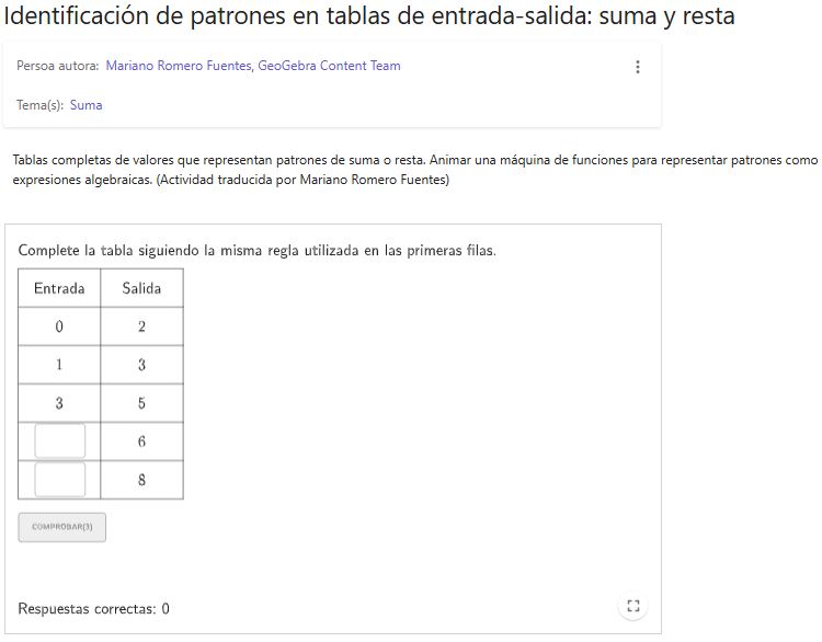 Imagen de Identificación de patrones en tablas de entrada-salida: suma y resta