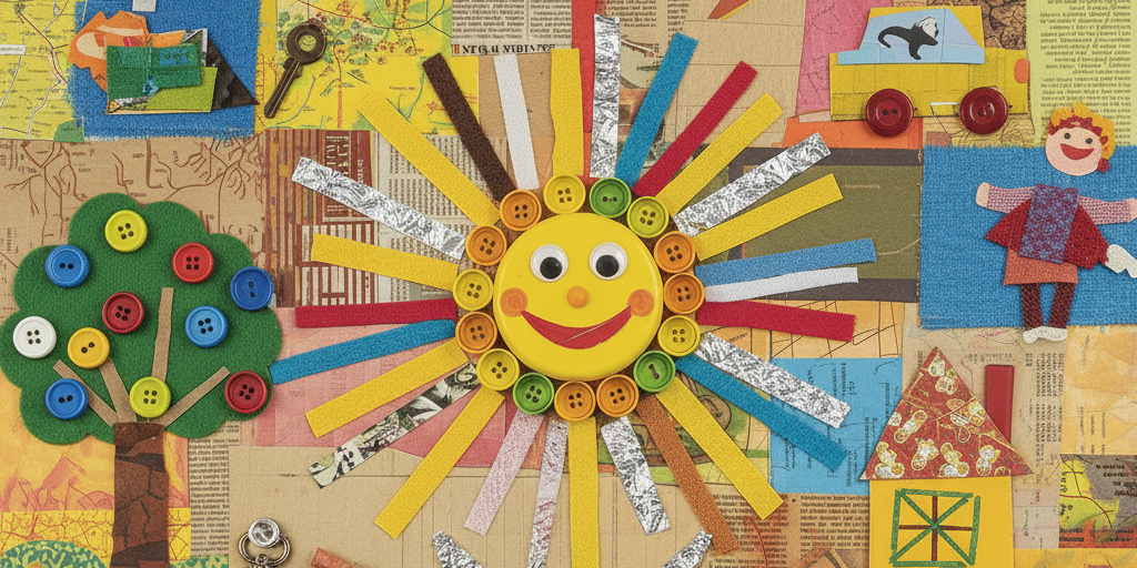 Imagen de Collage con materiales reciclados