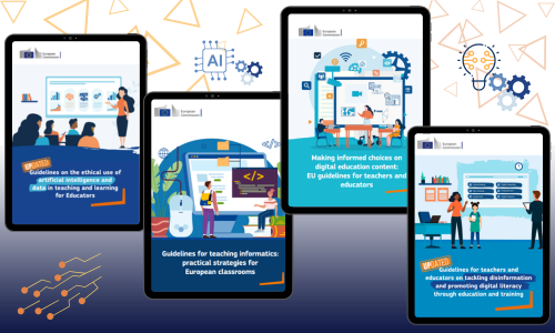 Composición con las portadas de las guías sobre IA