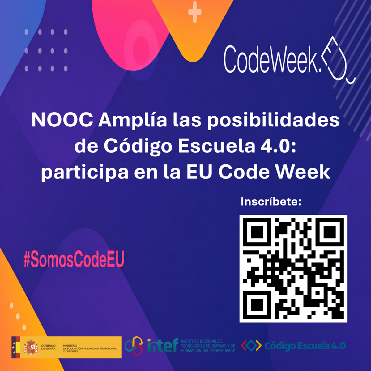 NOOC «Amplía las posibilidades de Código Escuela 4.0: participa en la EU Code Week»