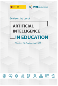 Portada de «Guía de la Inteligencia Artificial en el ámbito educativo». Versión 2.0. Septiembre 2026. INTEF. Licencia CC BY-SA. Versión en inglés.